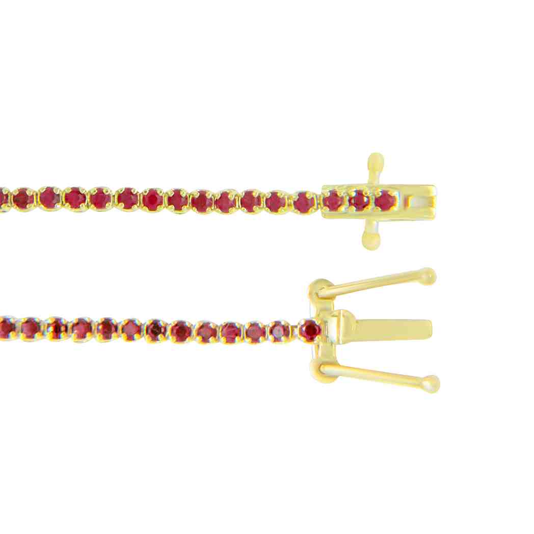 Tiger Prong Tennis Red Sapphire Brecelet BR14A150L7RS